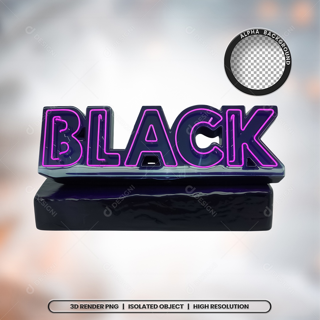 Selo 3D Black Friday para Composição PSD