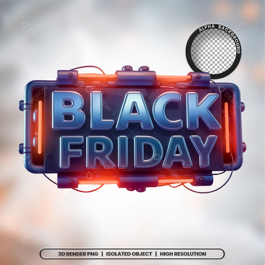 Selo 3D Black Friday para Composição PSD