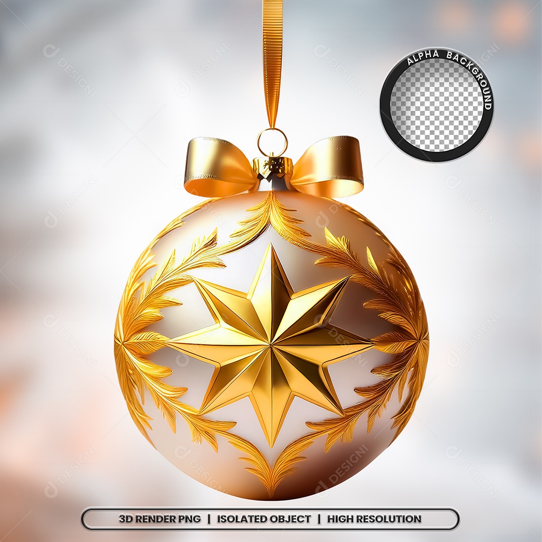 3D Element Christmas Decoration Composition PSD