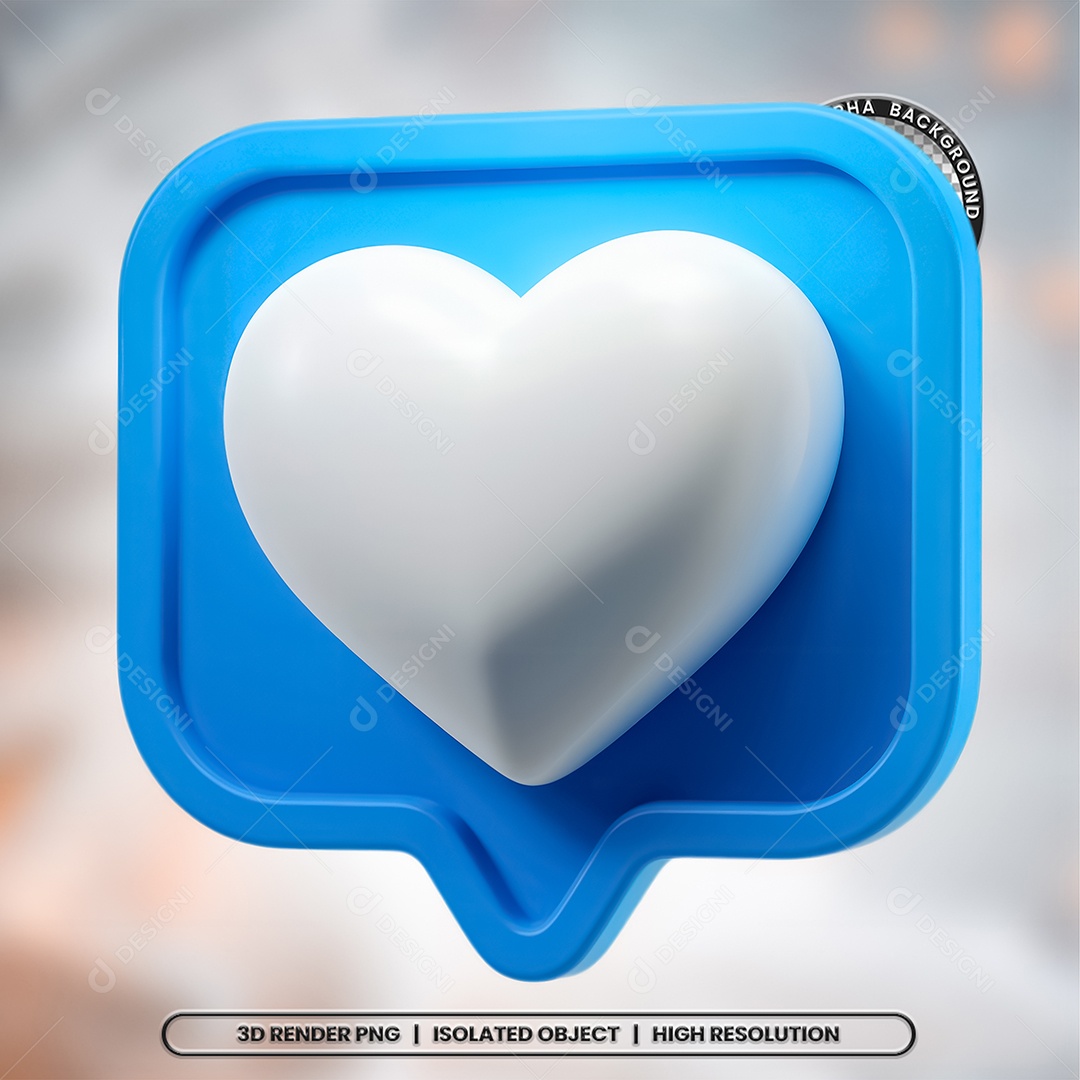 Emoji de Coração Elemento 3D para Composição PSD