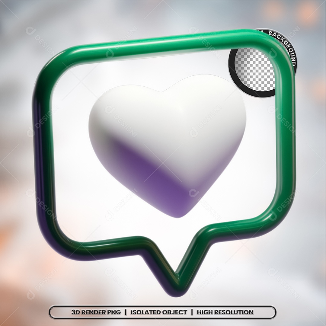 Emoji of Heart 3D Element for PSD Composition