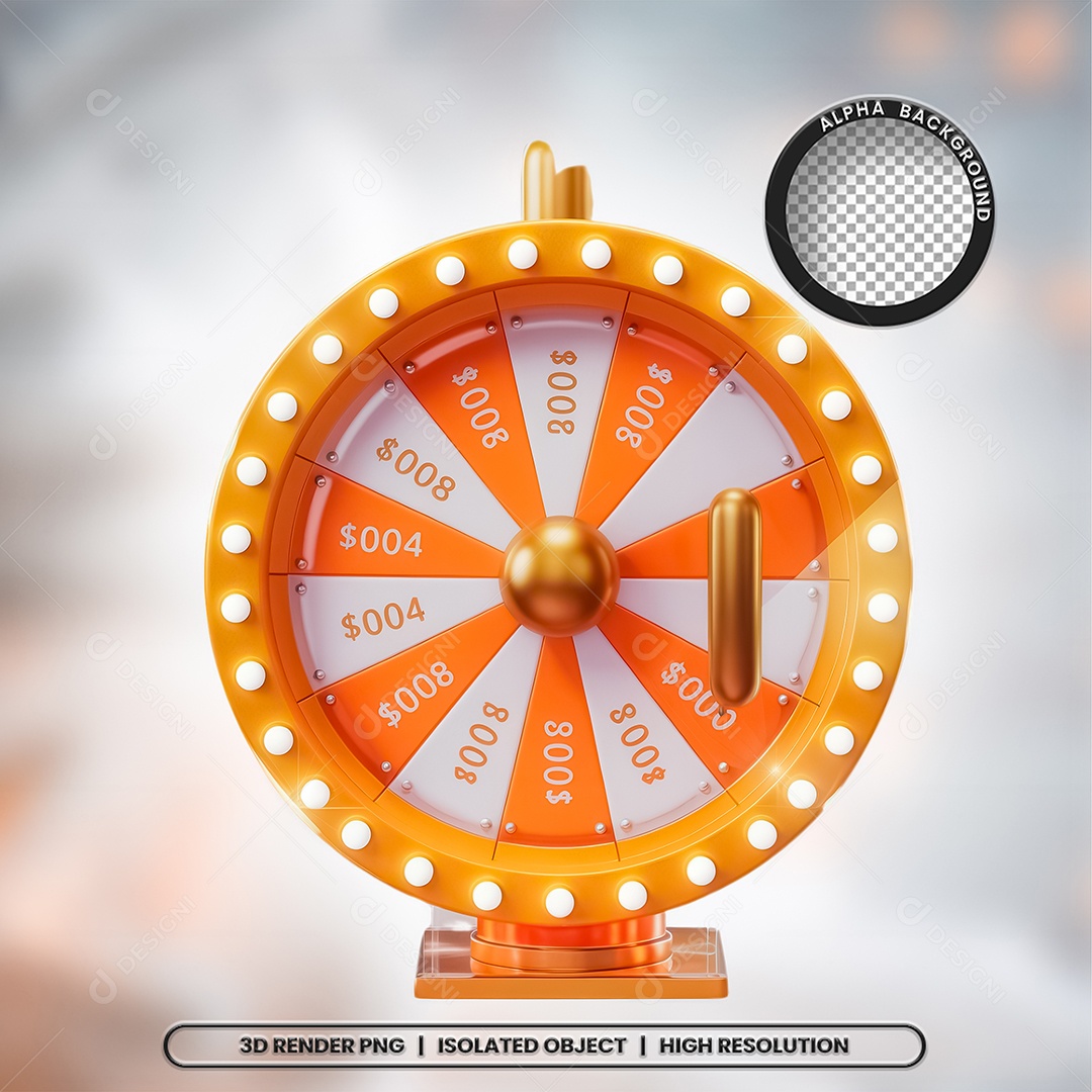 Prize Roulette 3D Element for PSD Composition