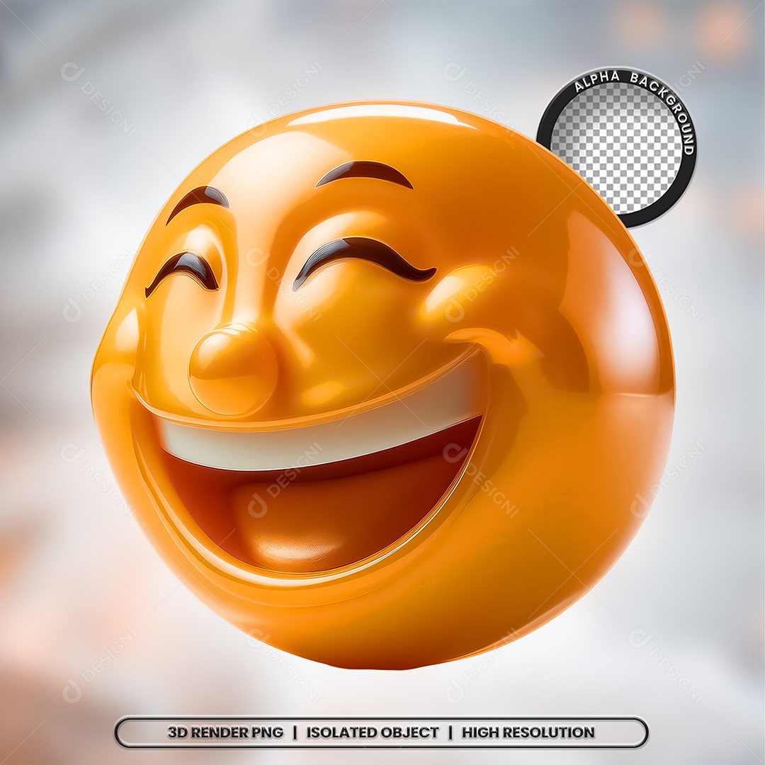 3D Element Emoji Smiling for PSD Composition