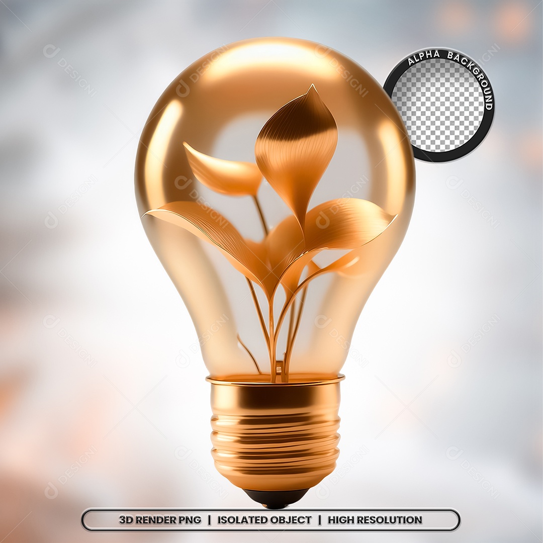Elemento 3D Lâmpada para Composição PSD