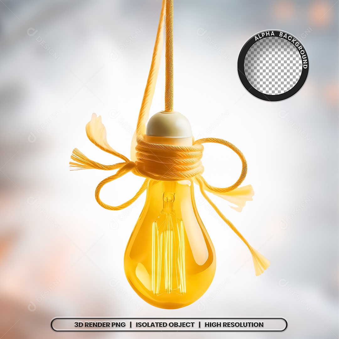 Elemento 3D Lâmpada para Composição PSD