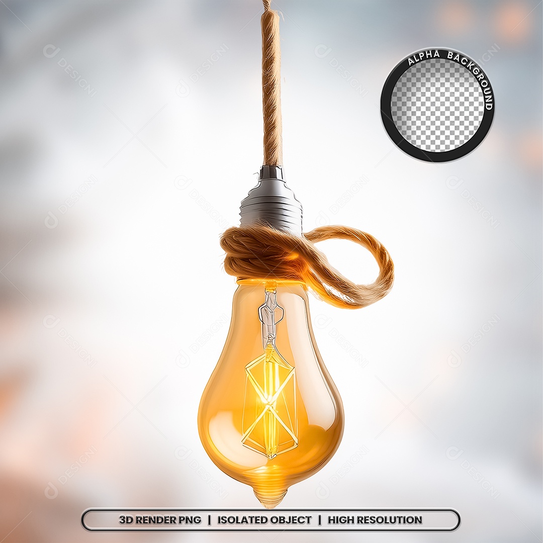 Elemento 3D Lâmpada para Composição PSD