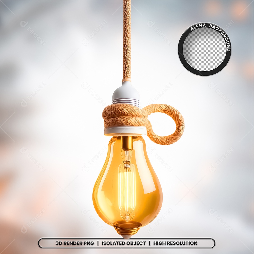 Elemento 3D Lâmpada para Composição PSD