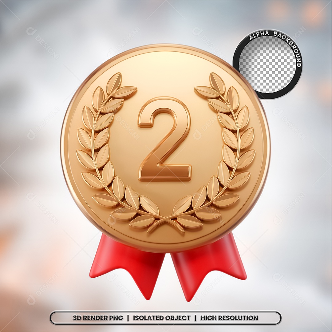 Elemento 3D Medalha Premiação para Composição PSD