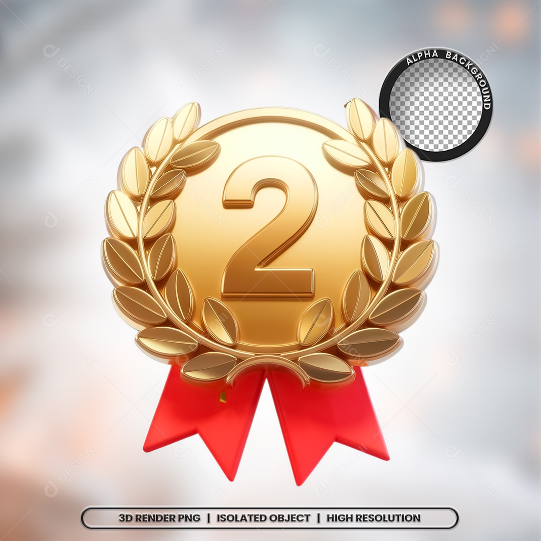 Elemento 3D Medalha Premiação para Composição PSD