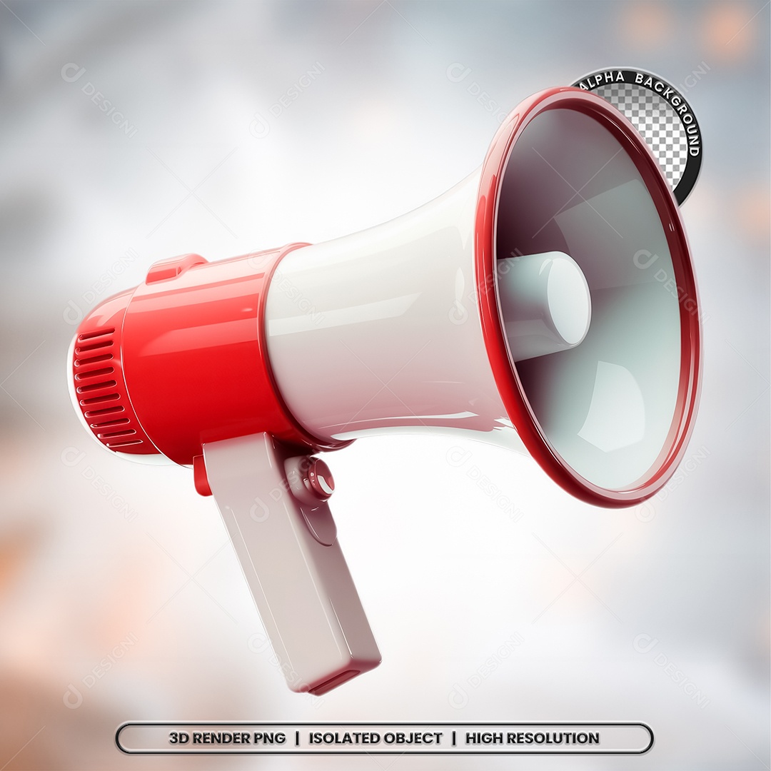 Megafone Elemento 3D para Composição PSD