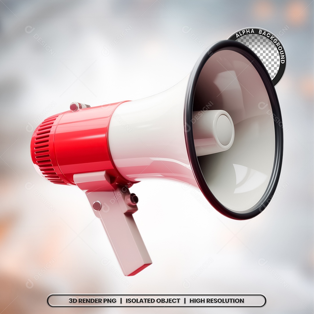 Megafone Elemento 3D para Composição PSD
