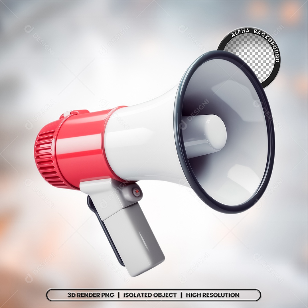 Megafone Elemento 3D para Composição PSD