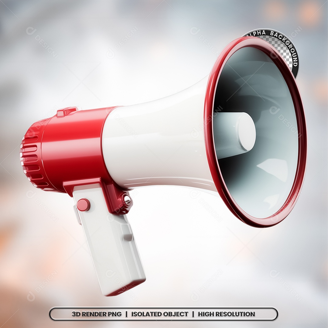 Megafone Elemento 3D para Composição PSD