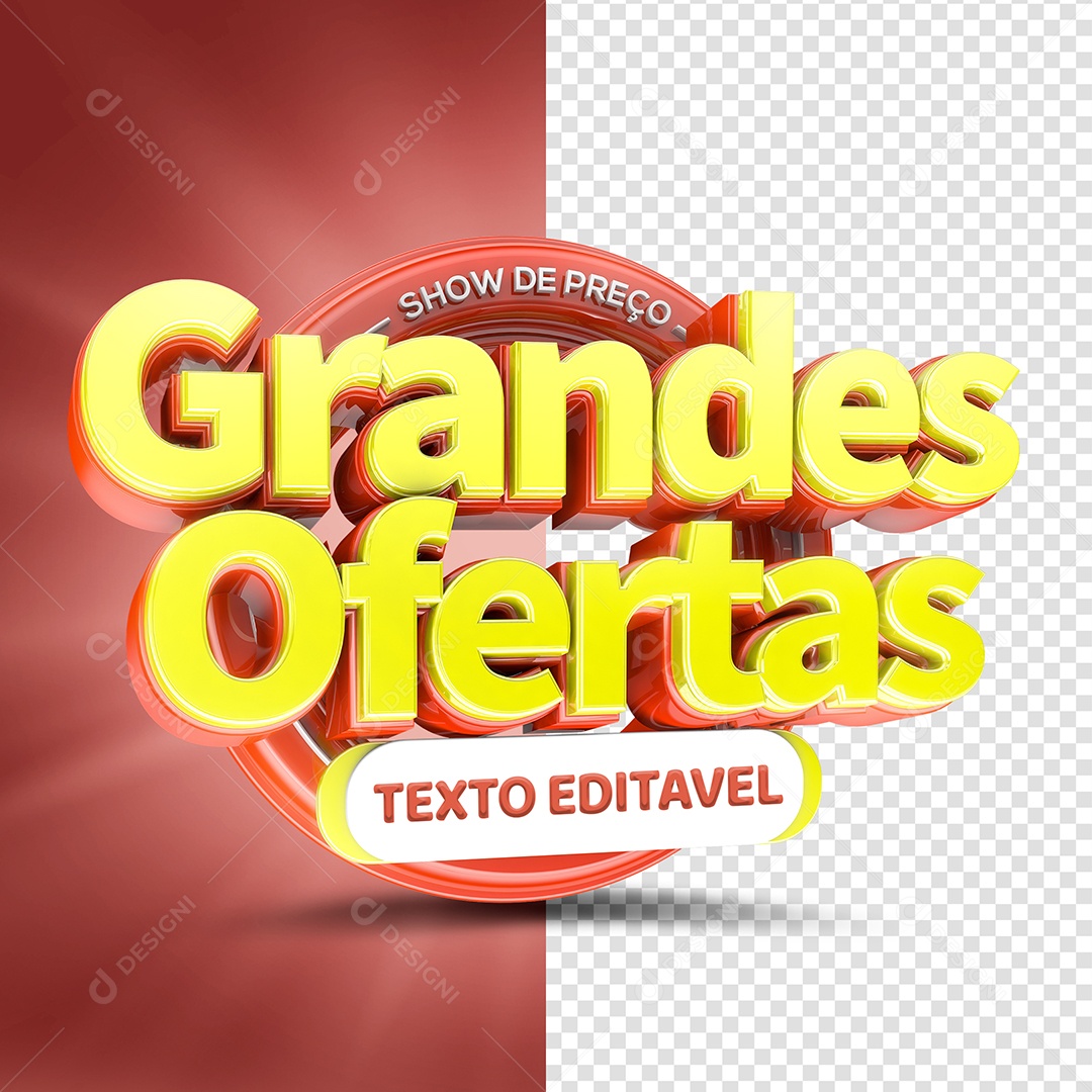 Grandes Ofertas Selo 3D Vermelho Para Composição PSD