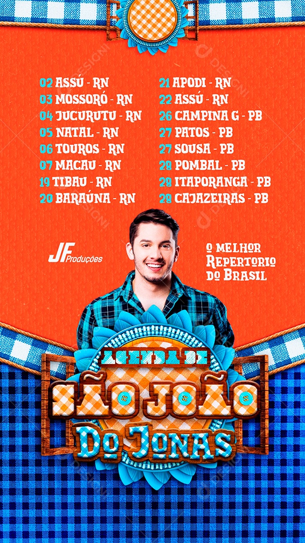 Story Flyer Agenda De São João Do Jonas Social Media PSD Editável