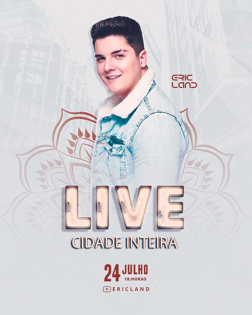 Feed Flyer Live Cidade Inteira Social Media PSD Editável