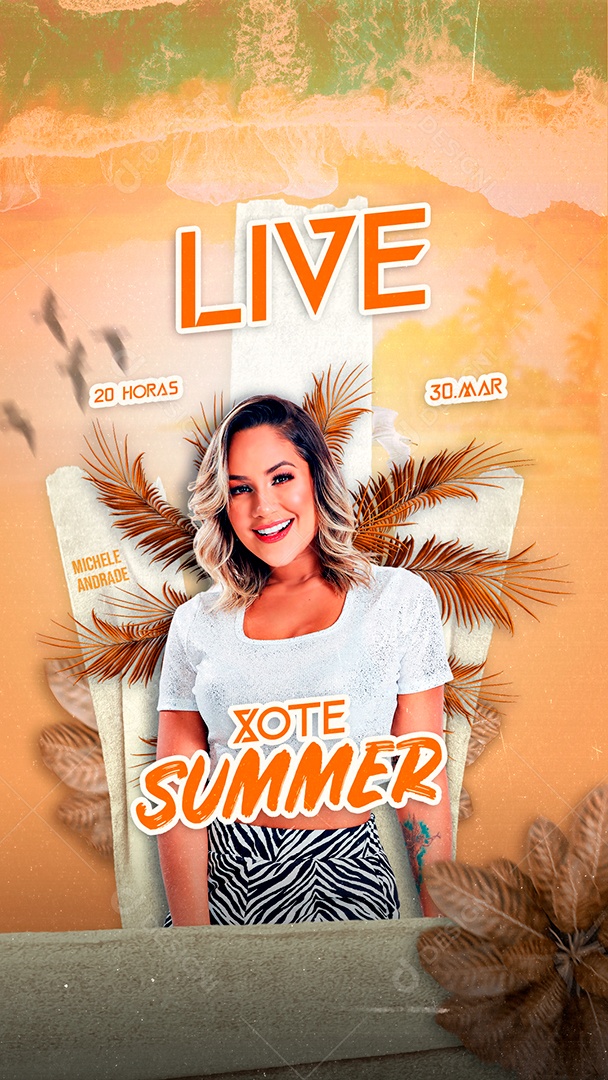 Story Flyer Live Xote Summer Social Media PSD Editável