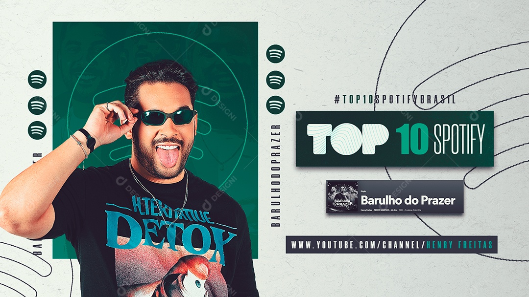 Banner Flyer Top 10 Spotify Social Media PSD Editável