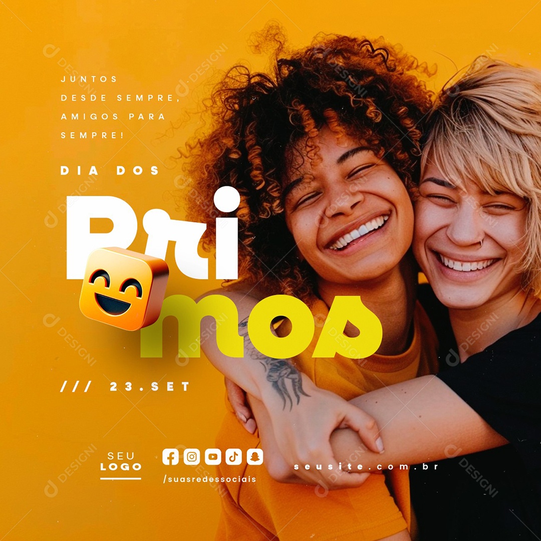 Dia dos Primos 25 de Setembro Juntos desde Sempre Social Media PSD Editável