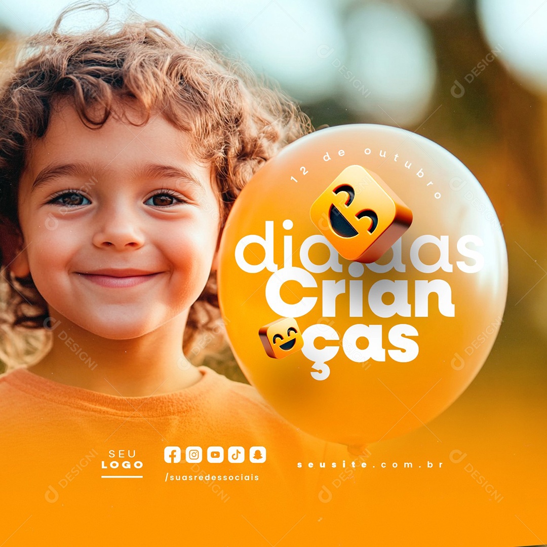 Social Media Dia das Crianças 12 de Outubro PSD Editável