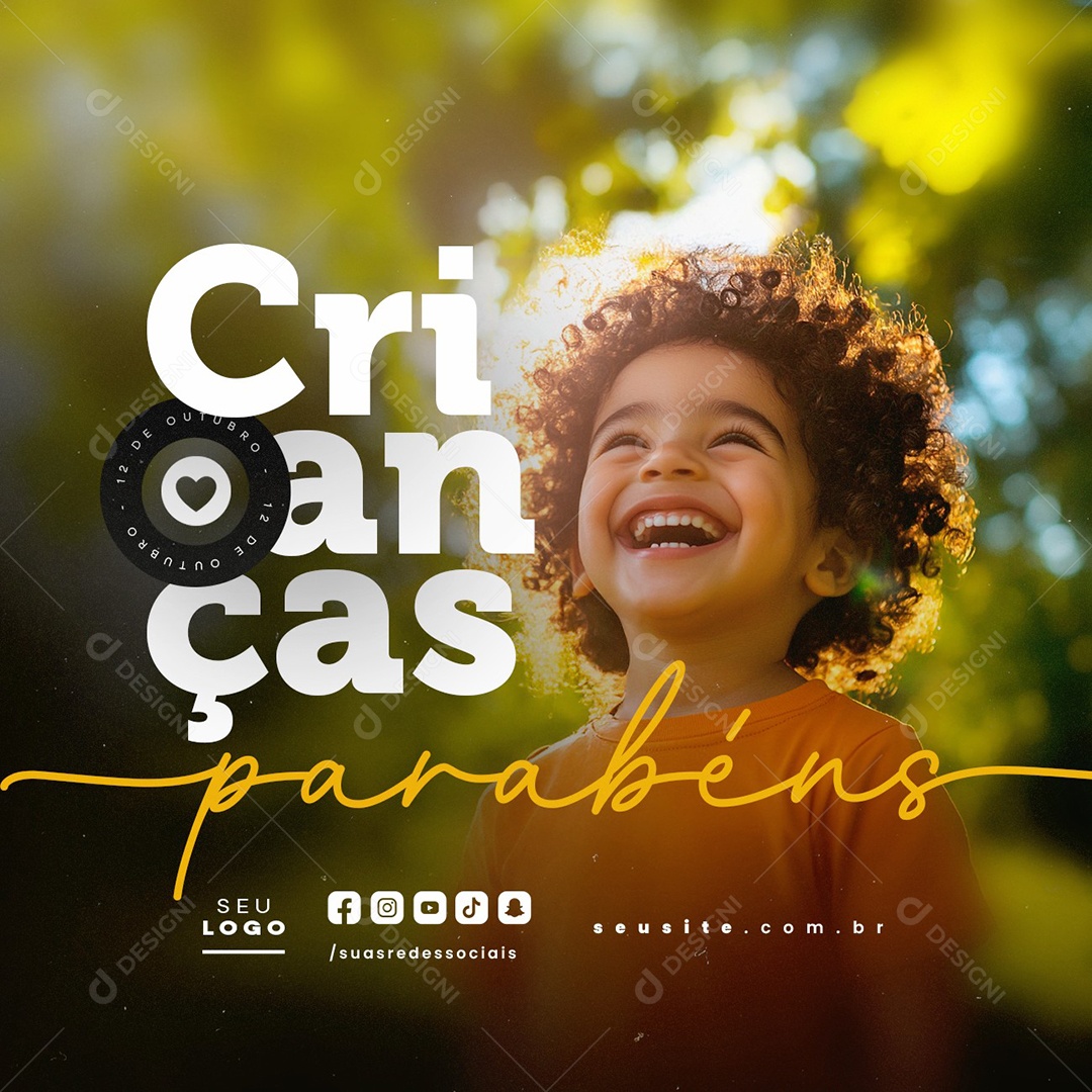 Social Media Dia das Crianças 12 de Outubro Parabéns PSD Editável
