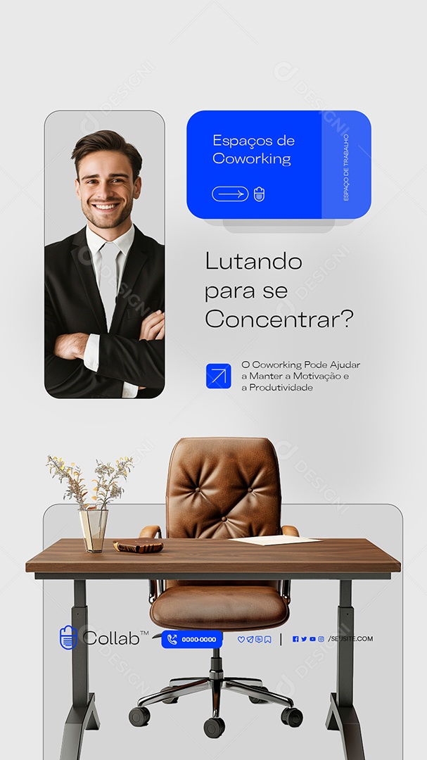 Story Espaços de Coworking Social Media PSD Editável