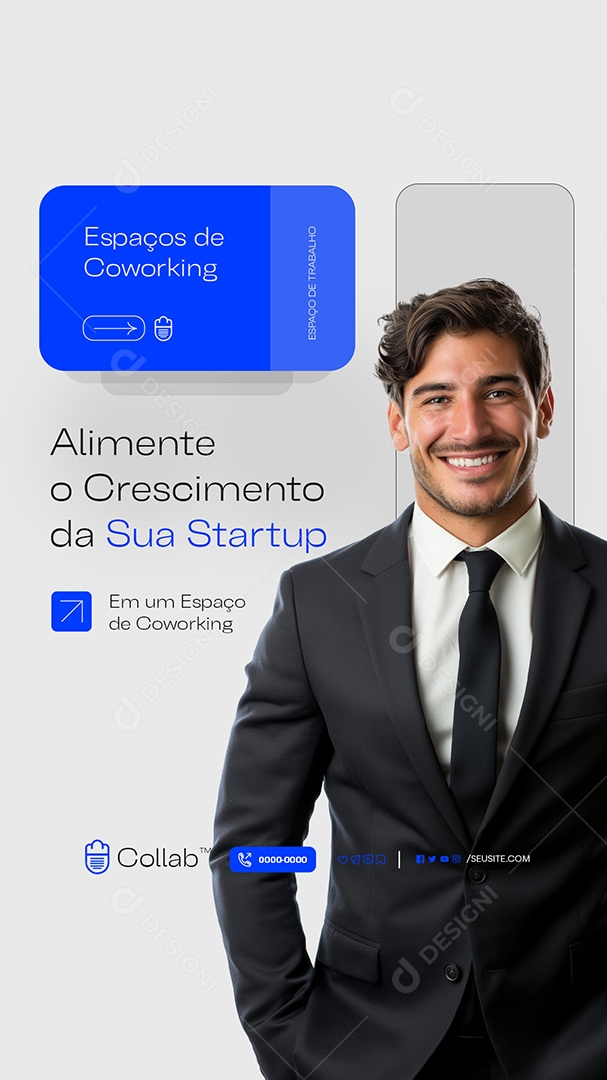Story Coworking Alimente o Crescimento da Sua Startup Social Media PSD Editável