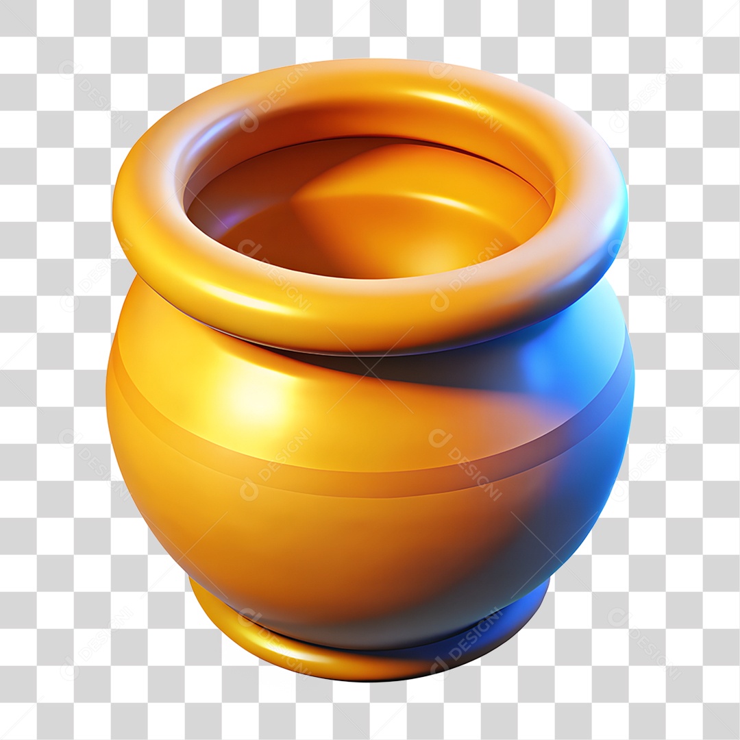 Vaso de Argila Elemento 3D Parar Composição PNG Transparente