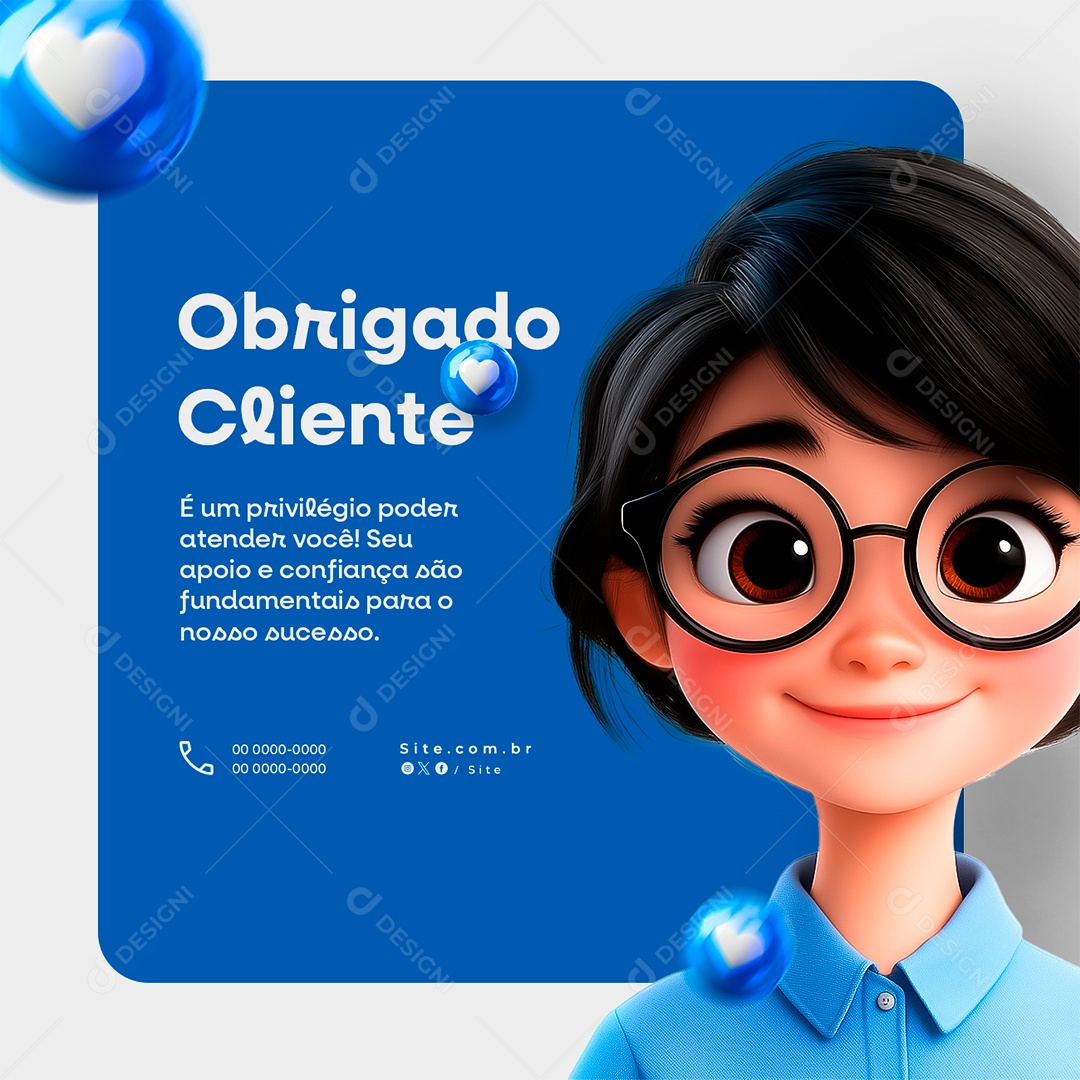 Dia do Cliente 15 de Setembro Parabéns Social Media PSD Editável