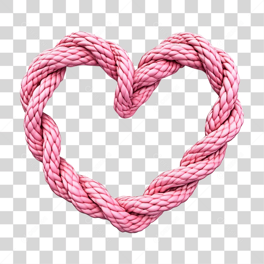 Corda em Forma de Coração Rosa Outubro Rosa PNG Transparente