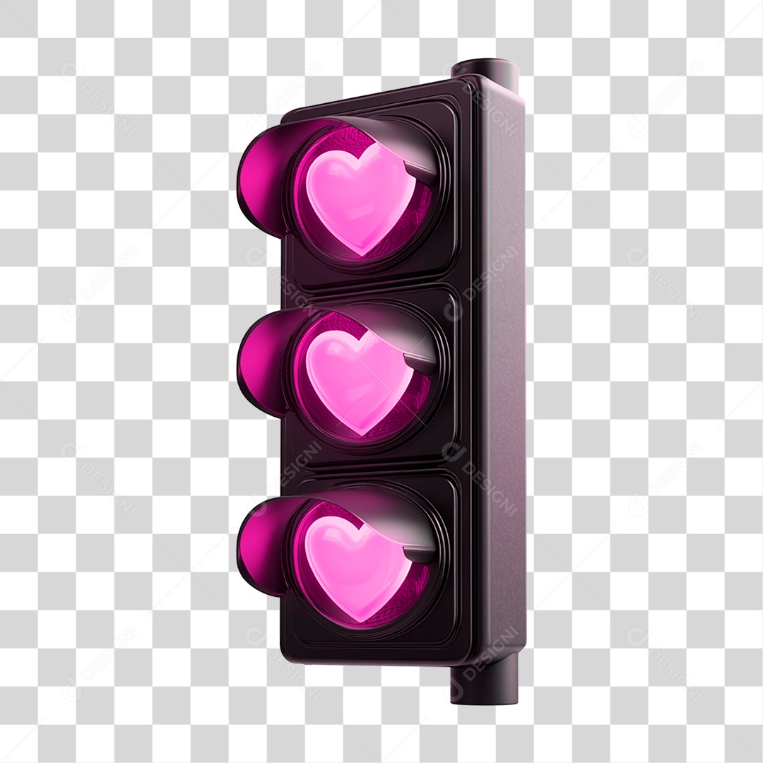 Sinal de Transito Semáforo Rosa PNG Transparente