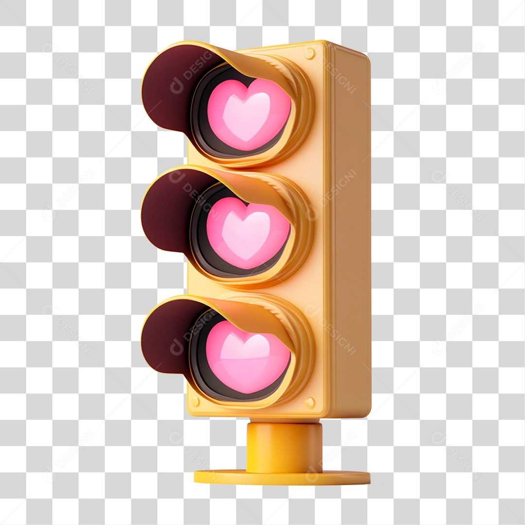 Sinal de Transito Semáforo Rosa PNG Transparente