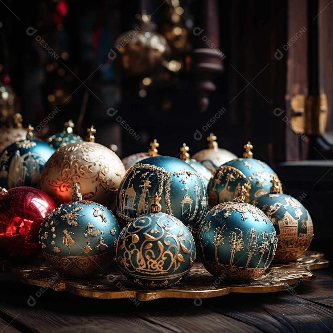 Bolas decorada para enfeitar árvore de natal