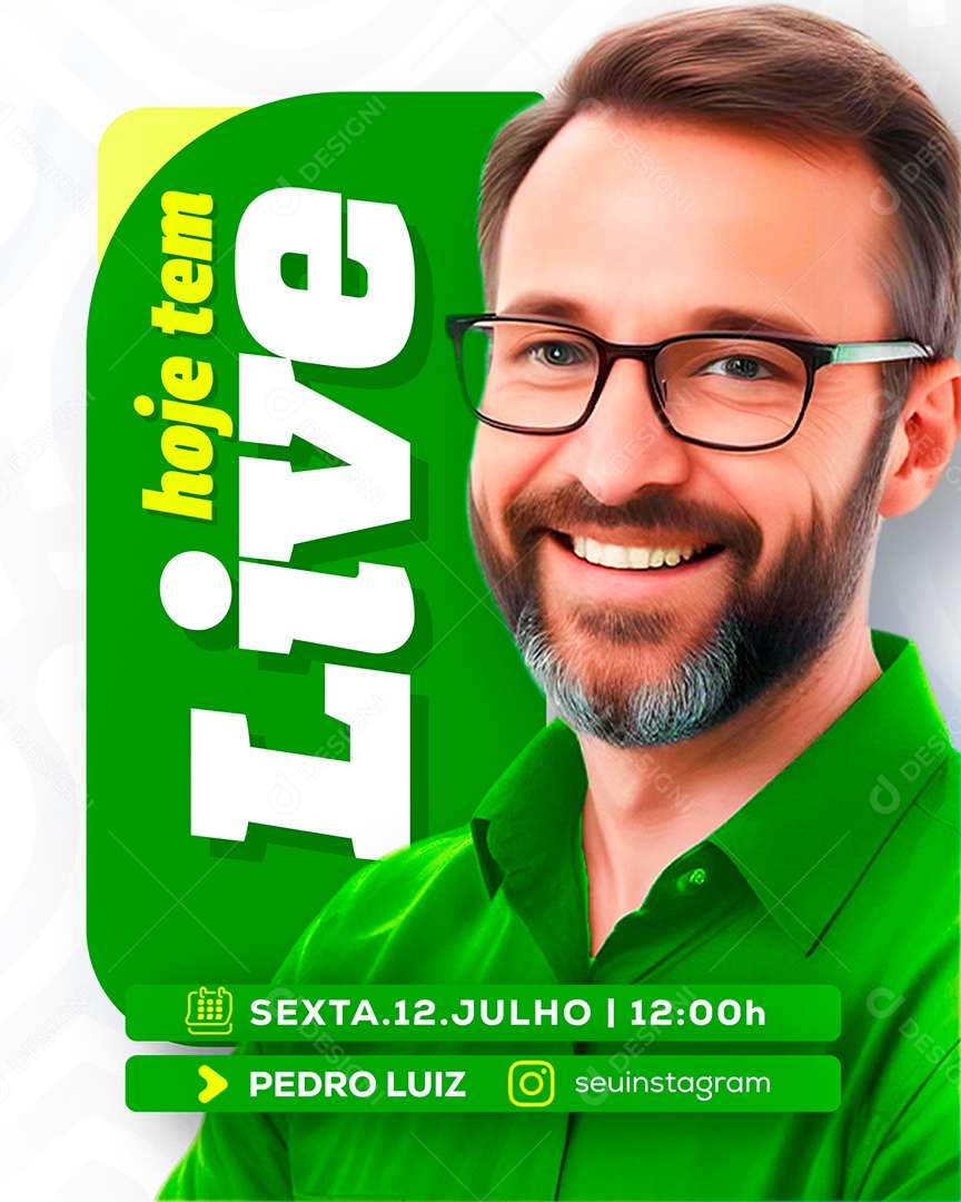 Hoje é Dia de Live Social Media PSD Editável