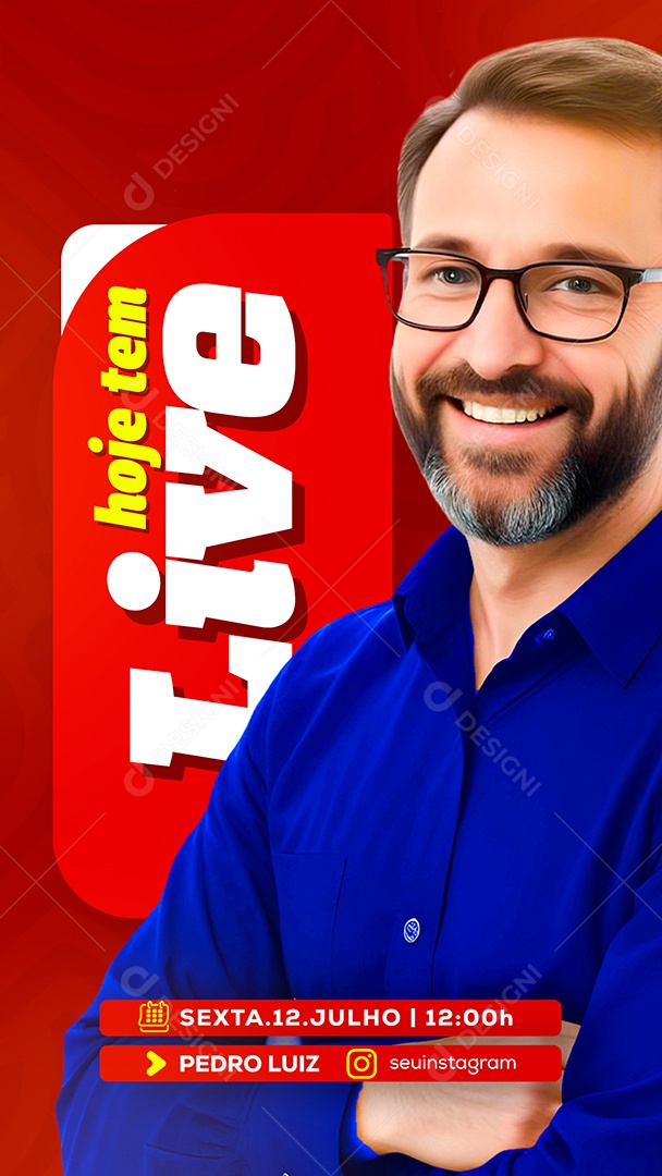 Story Hoje é Dia de Live Social Media PSD Editável
