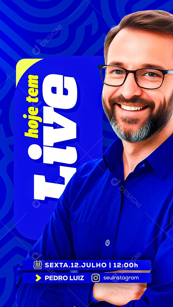 Story Hoje é Dia de Live Social Media PSD Editável