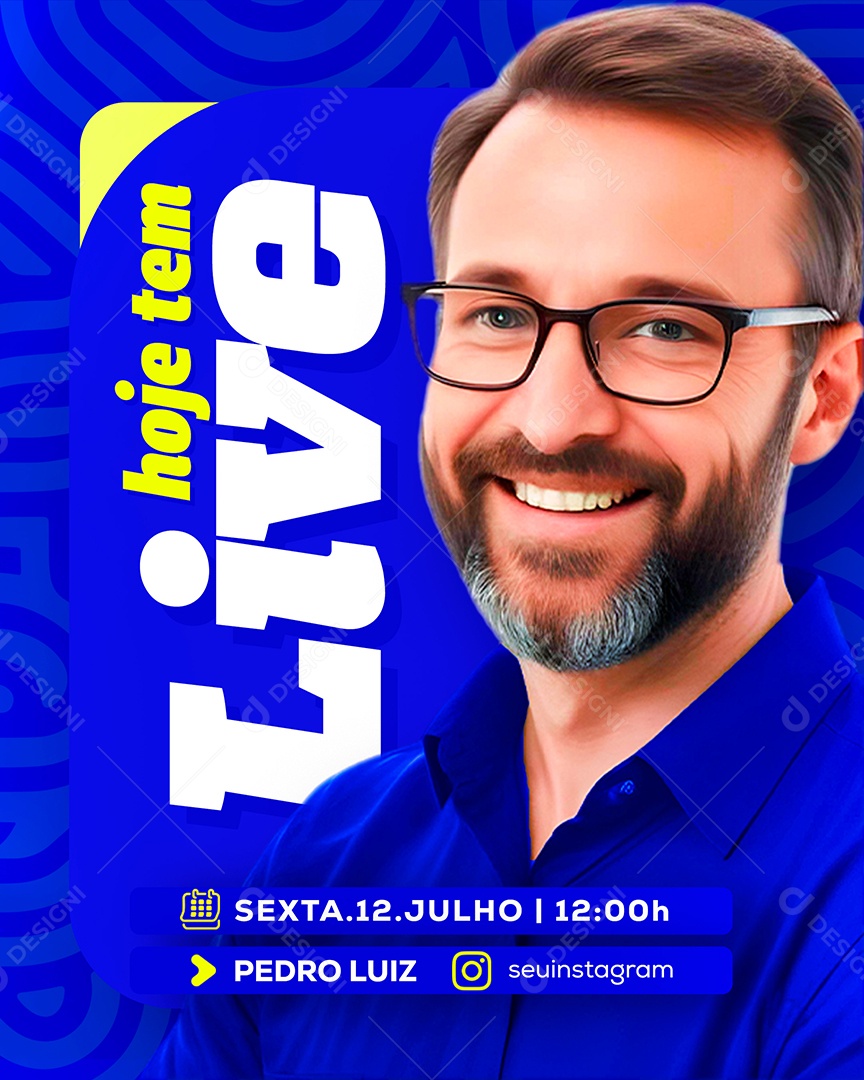 Hoje é Dia de Live Social Media PSD Editável