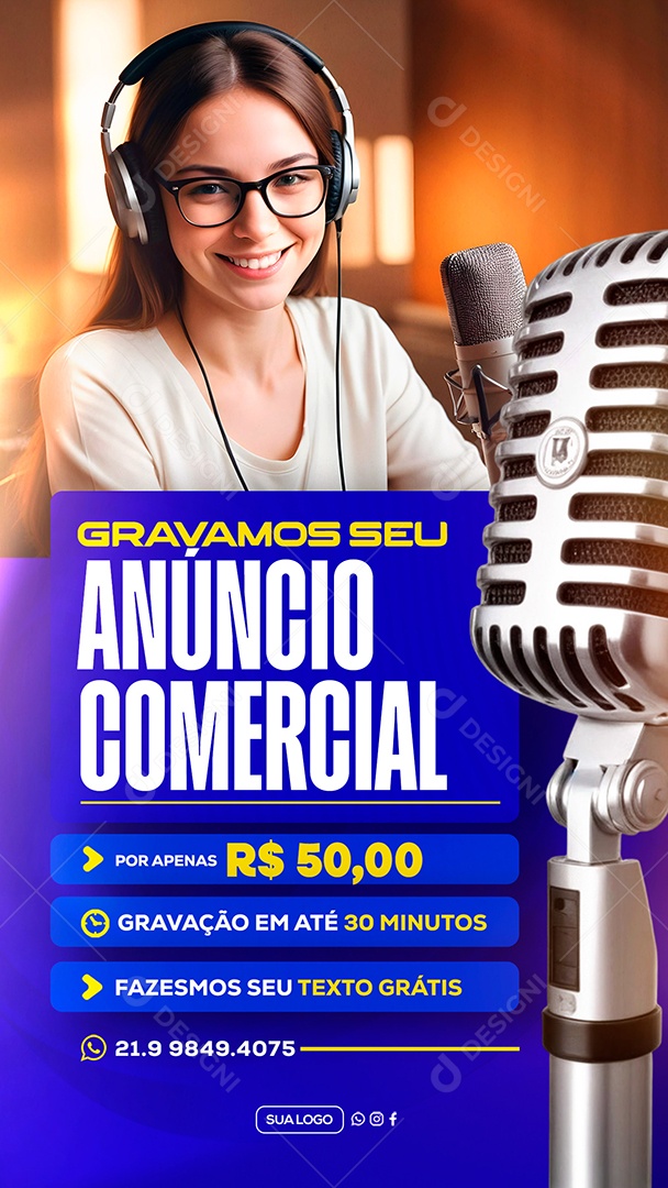 Story Gravamos seu Anúncio Comercial Social Media PSD Editável