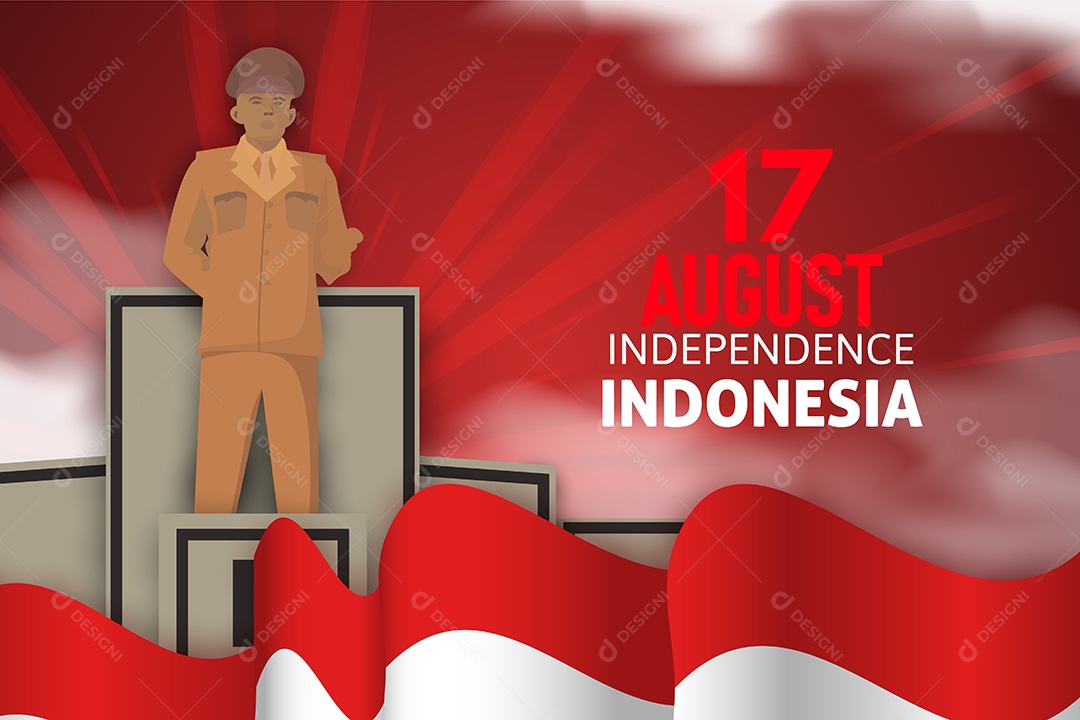 Dia da Independência da Indonésia Vetor EPS
