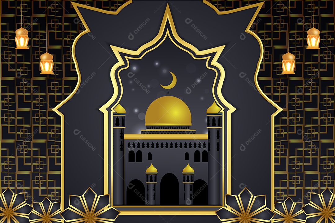 Background do Ramadã Ilustração Vetor EPS