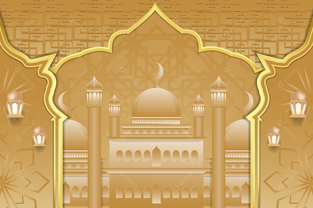 Background do Ramadã Ilustração Vetor EPS