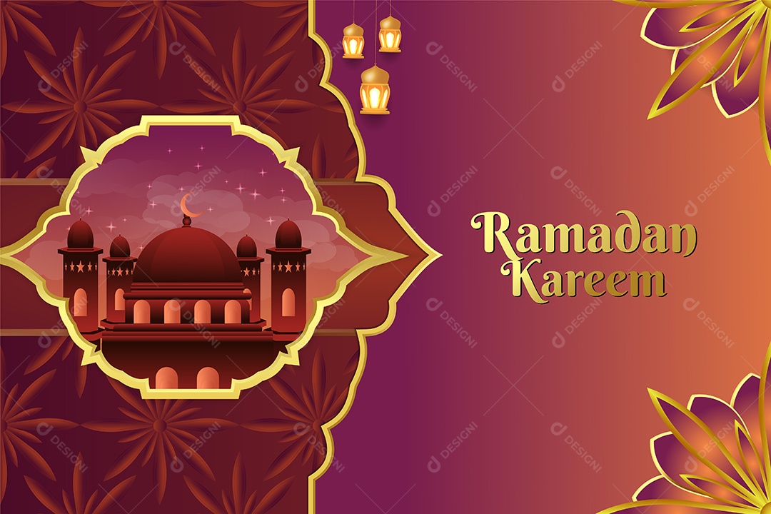 Background do Ramadã Ilustração Vetor EPS