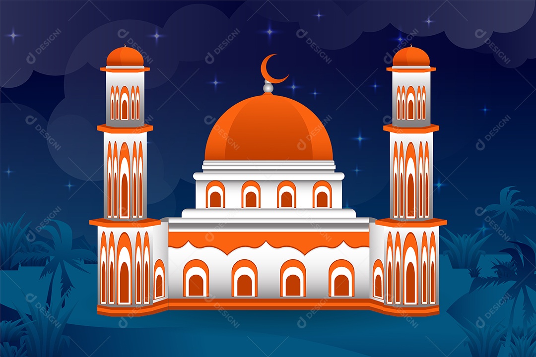 Background do Ramadã Ilustração Vetor EPS