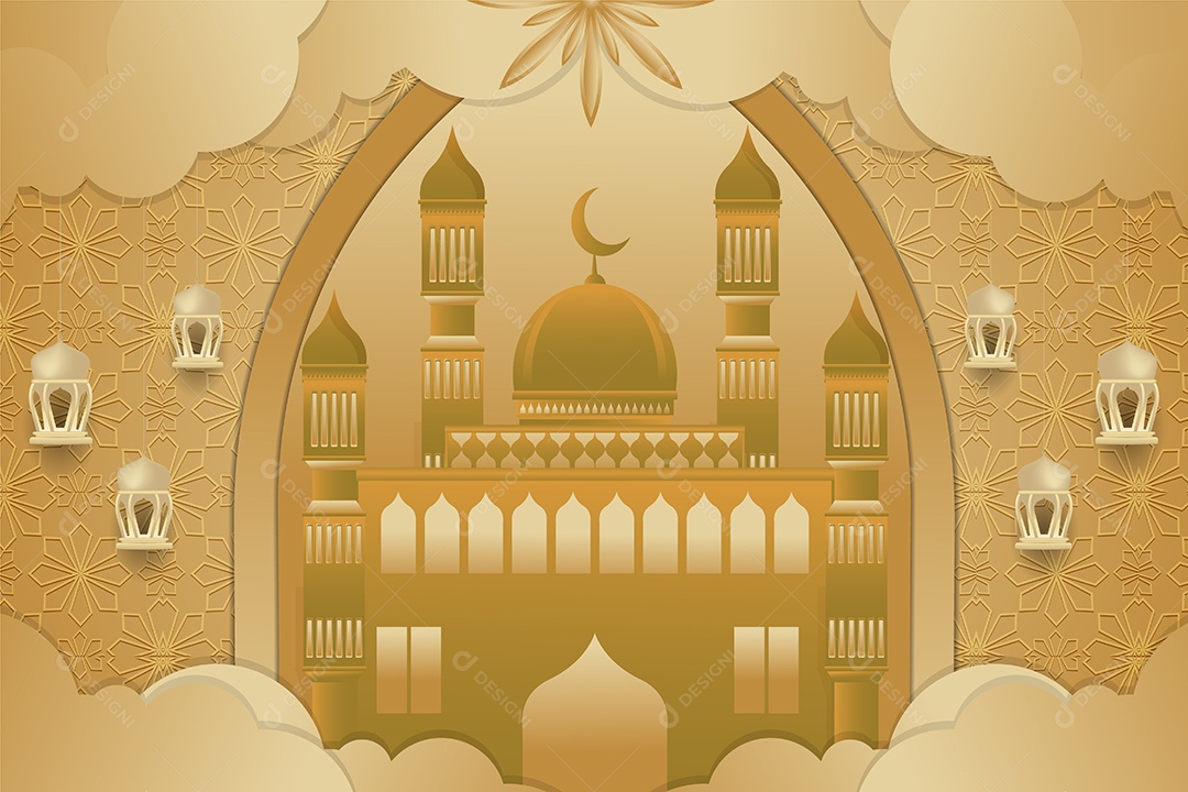 Background do Ramadã Ilustração Vetor EPS