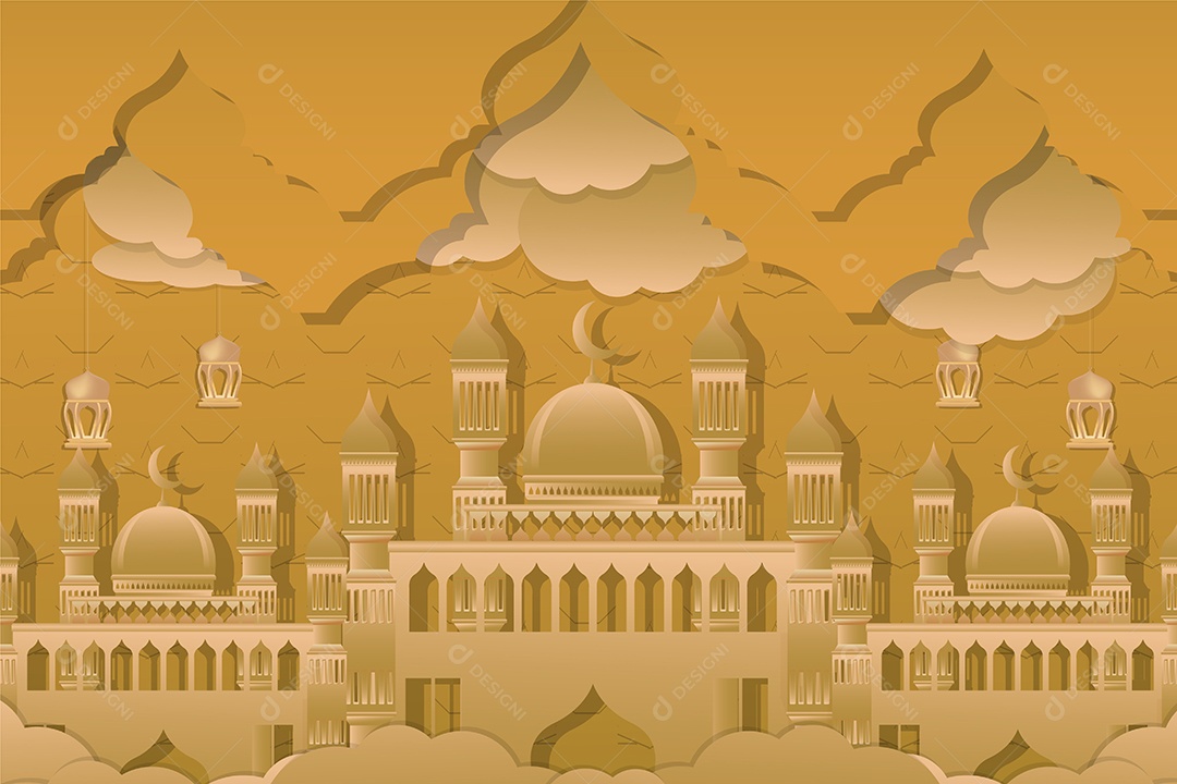 Background do Ramadã Ilustração Vetor EPS