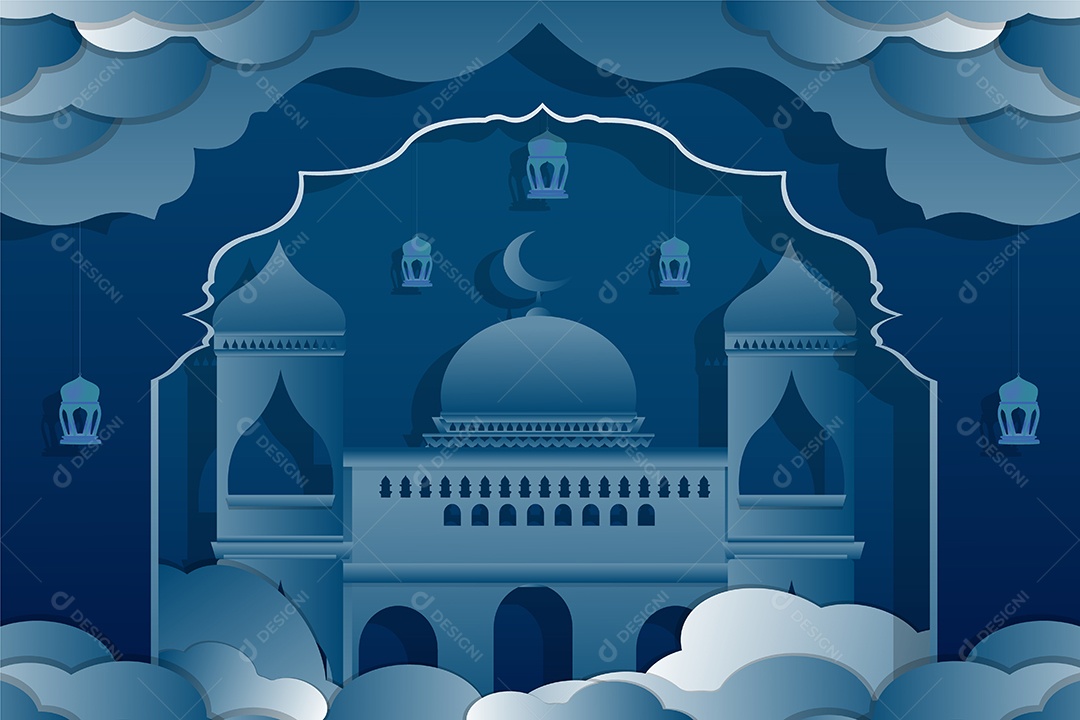 Background do Ramadã Ilustração Vetor EPS