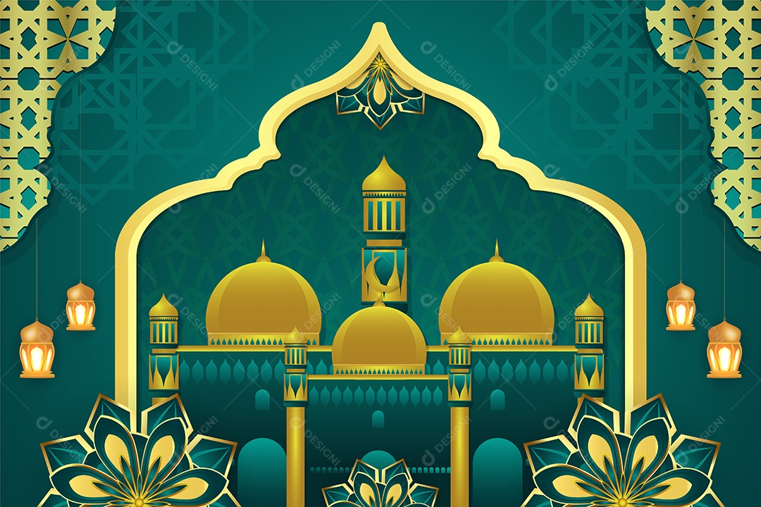 Background do Ramadã Ilustração Vetor EPS