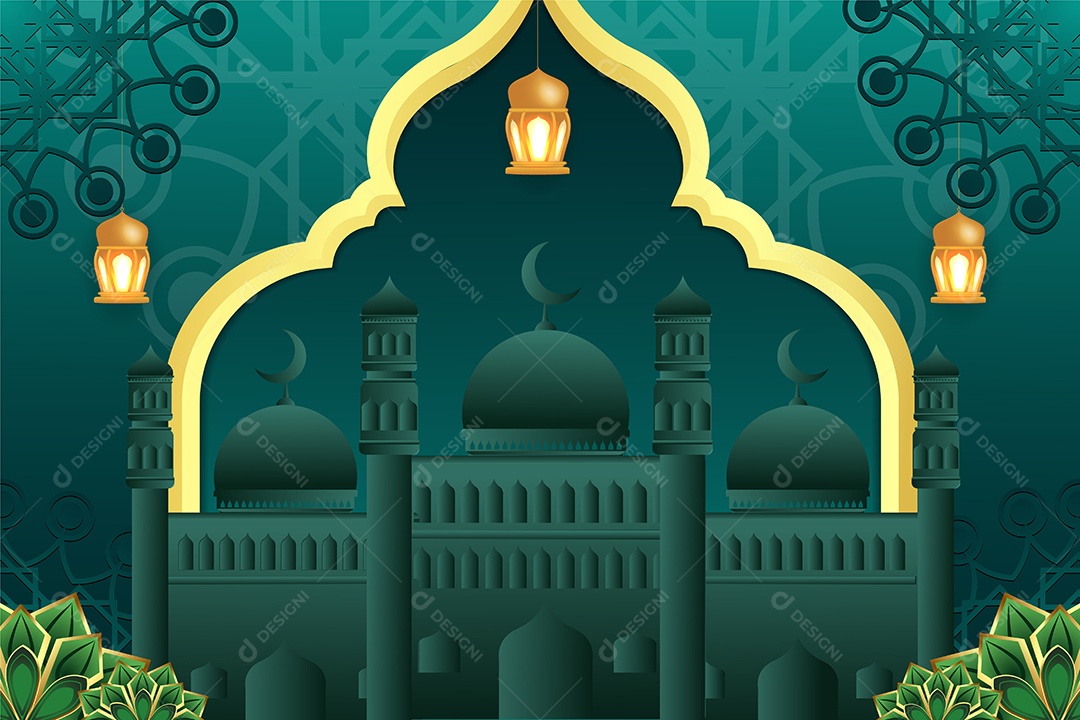 Background do Ramadã Ilustração Vetor EPS