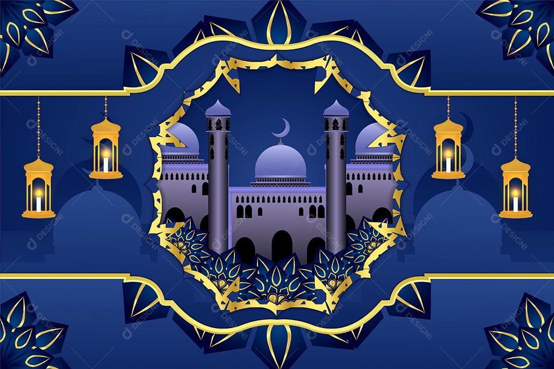 Background do Ramadã Ilustração Vetor EPS