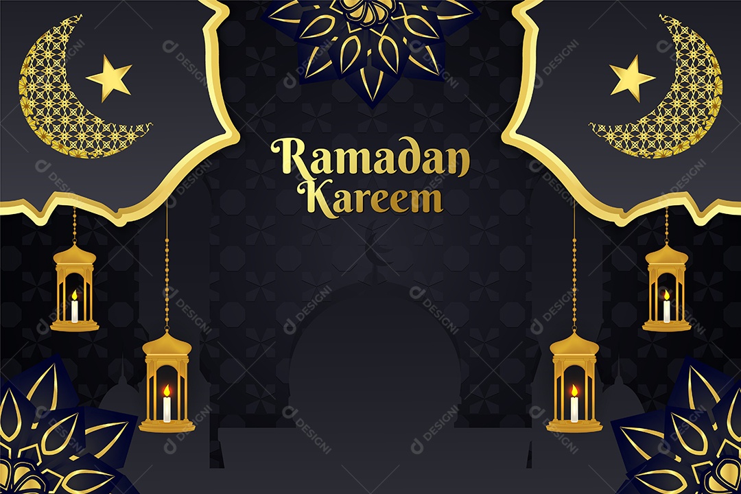 Background do Ramadã Ilustração Vetor EPS
